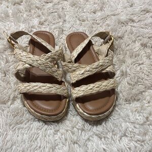 Torrid Braided Sandals - Cream and Tan